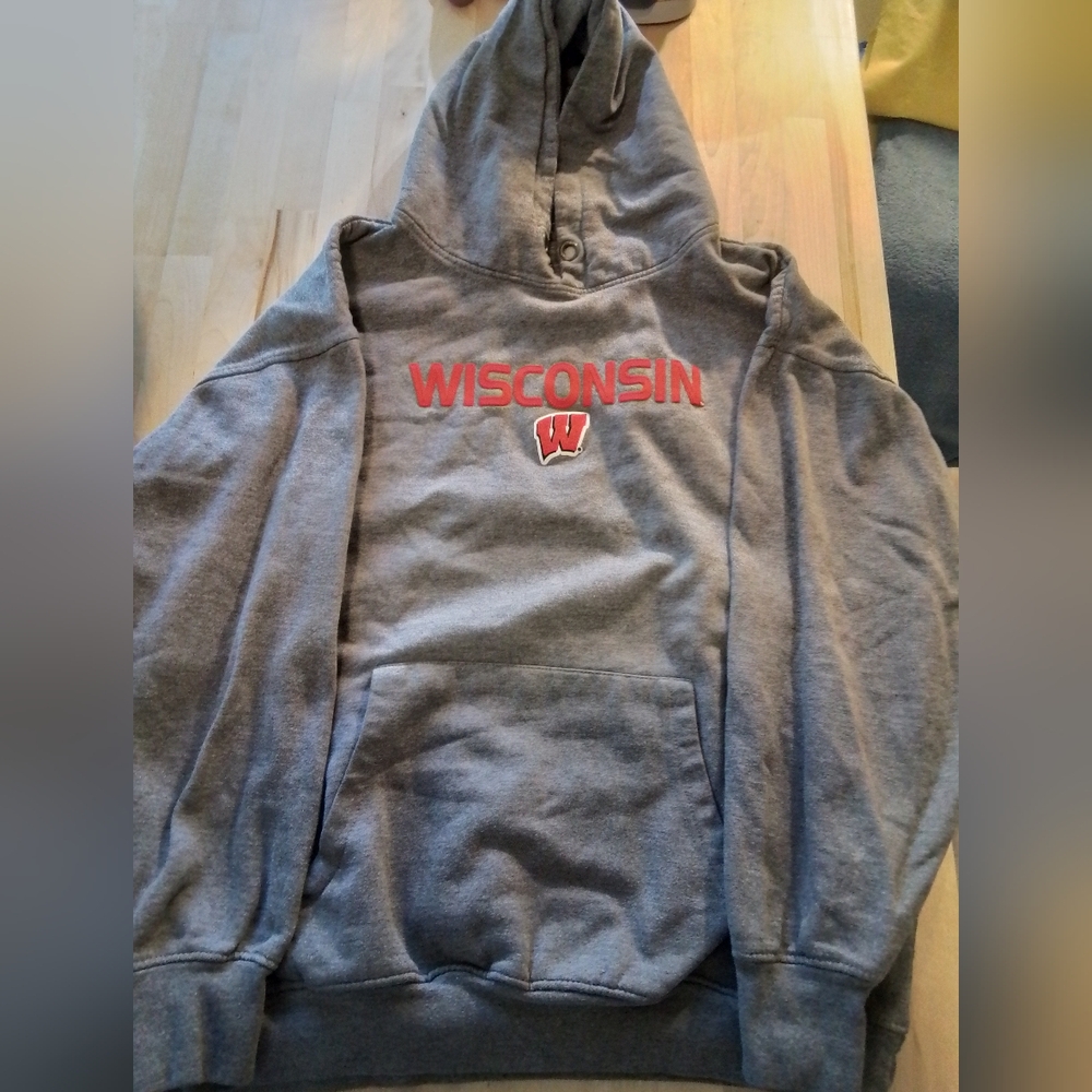 UW Wisconsin Gray Hoodie